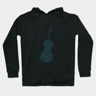 Violin Orchestra Silhouette Shape Text Word Cloud Hoodie